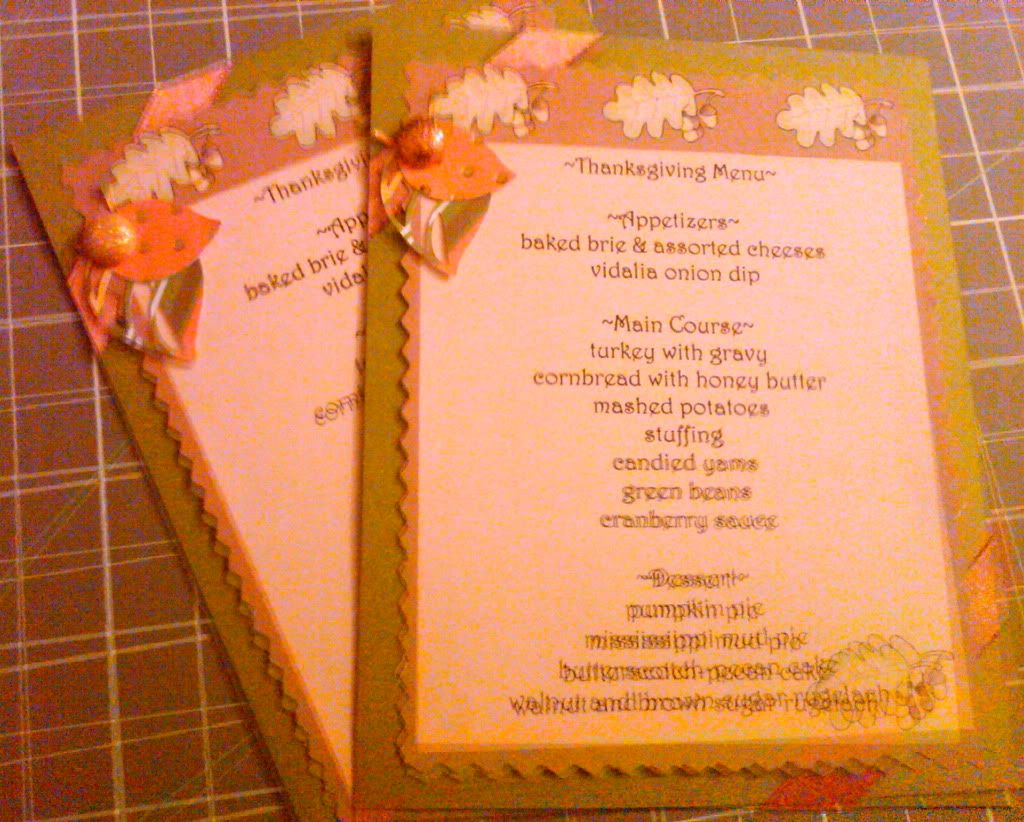 Thanksgiving Menu Cards