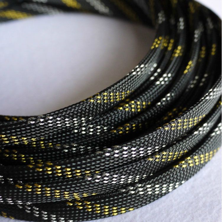 Color Expandable Braided DENSE PET Sleeving Cable 3 Weave High Densely