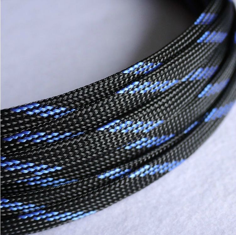 Color Expandable Braided DENSE PET Sleeving Cable 3 Weave High Densely