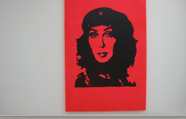Scott King artwork screenprint and paint on canvas. Titled Pink Cher, it was created in 2008 and exhibited at the Newspeak: British Art Now
