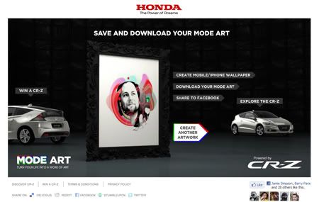 Designer dan's life as art using the Honda CRZ mode art campaign, developed by Collective London