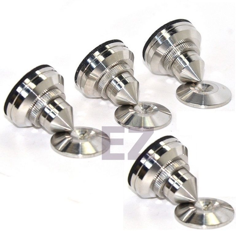 16x Speaker Spike Isolation Stand Cone /& 16x Base Pads Free 20 RCA Cover Cap