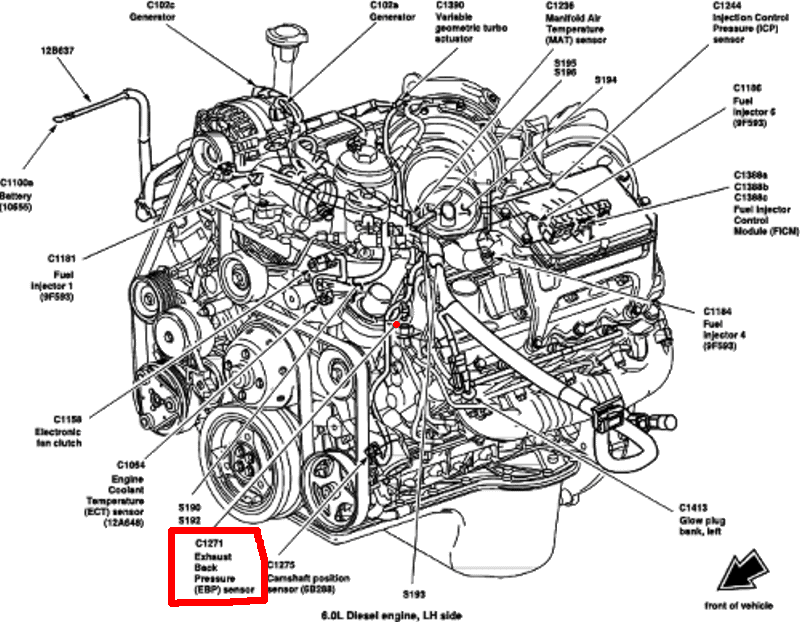 Ford 6.0 diesel exhaust back pressure sensor