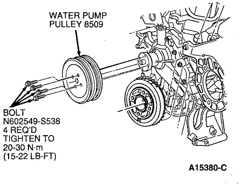 2000 Ford taurus water pump removal