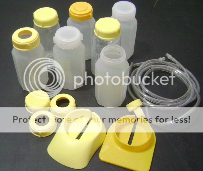 MEDELA BREAST PUMP BOTTLES & TUBING LOT  